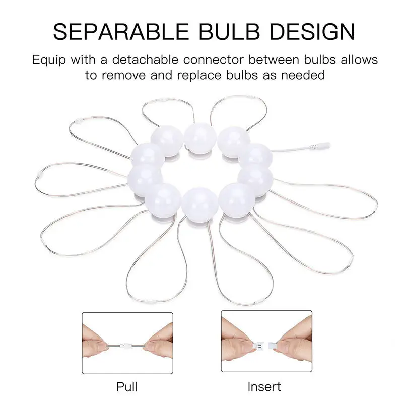 WRUMAVA косметическое зеркало тщеславие светодиодные лампочки комплект USB порт для