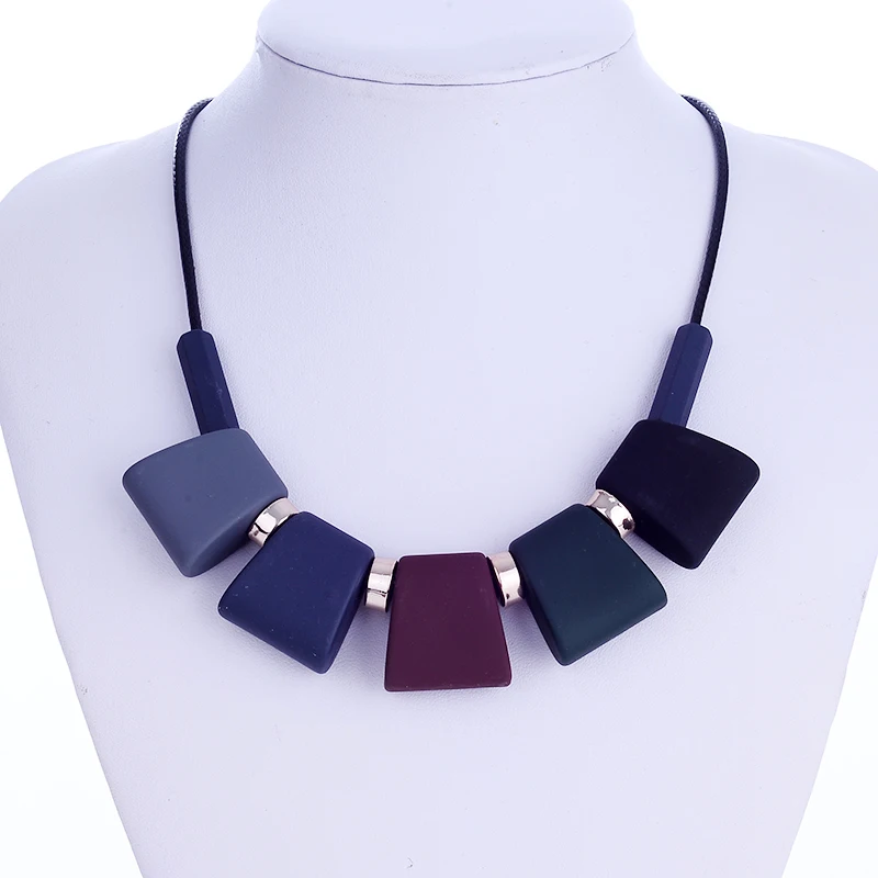 Colorful Wood Beads Pendant Women Bib Necklace Trendy Statement Jewelry Fashion Rope 2018 New Arrival | Украшения и аксессуары