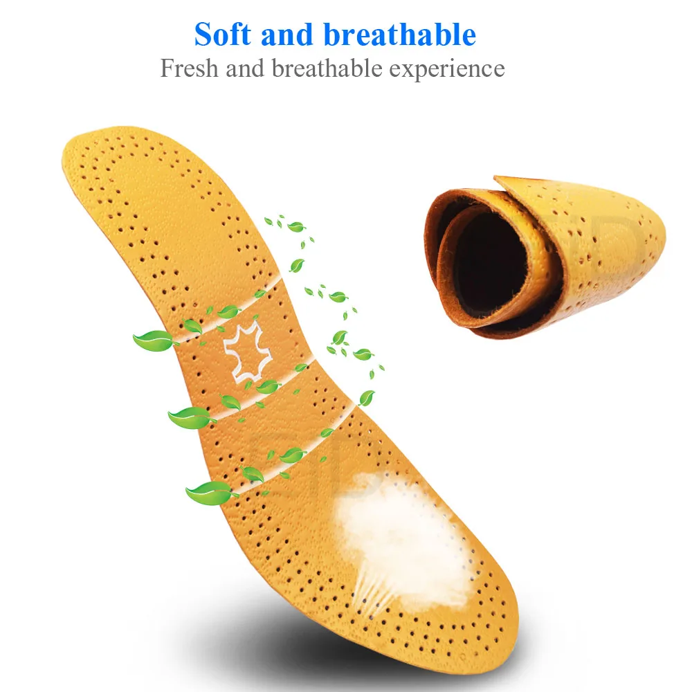 Ультратонкий дышащий дезодорант кожа insole стелька для плоских ног супинатор ортопедический обувь вставки в обувь для мужчин и женщин