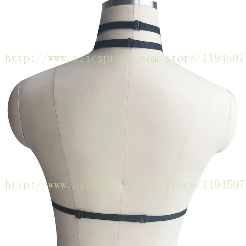 Sexy harness bra Tops Harness Belt Crop Top Bondage Lingerie Open Chest Body Cage Bra 90's Rave Wear Garters Pole Dance Costumes | Женская
