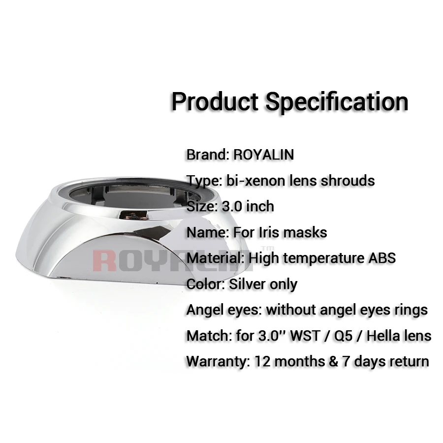 Линза для проектора ROYALIN кожух радужных масок 3 0 дюйма Bi Xenon корпус автомобильных
