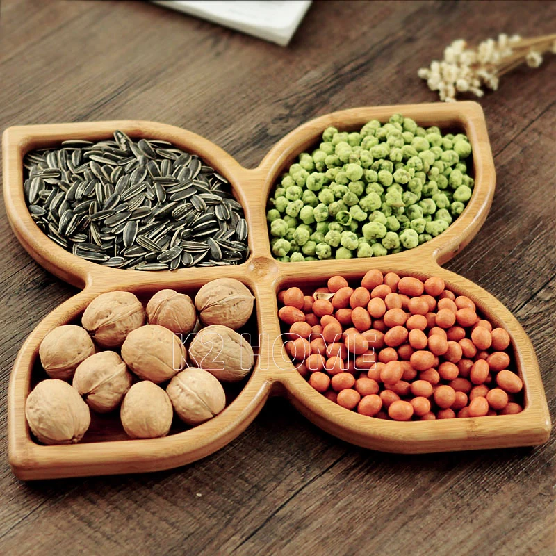 Бамбуковая тарелка для конфет миска фруктовых орехов украшение дома