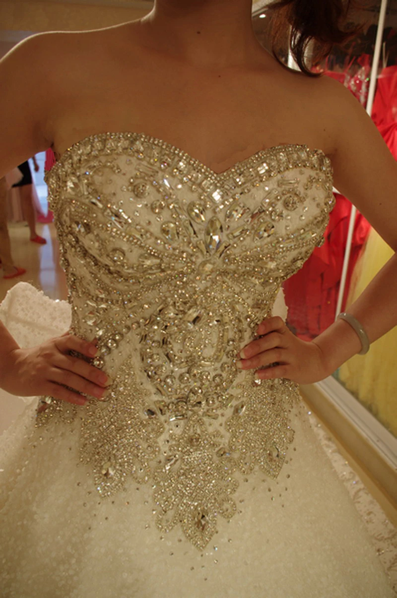 2017 Милая блестящая подвеска с кристаллами свадебное платье принцессы