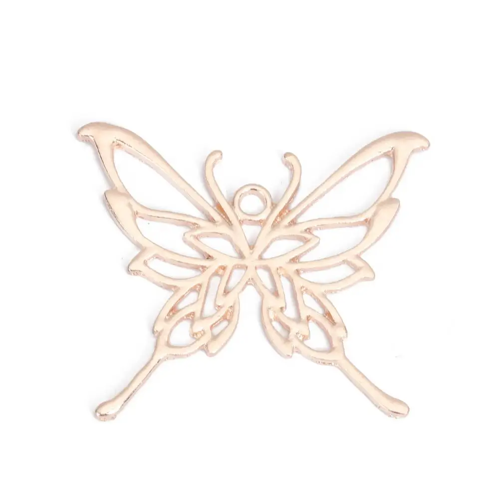 2 шт. металлические подвески в виде бабочки цвета розового золота 46 х41 мм |