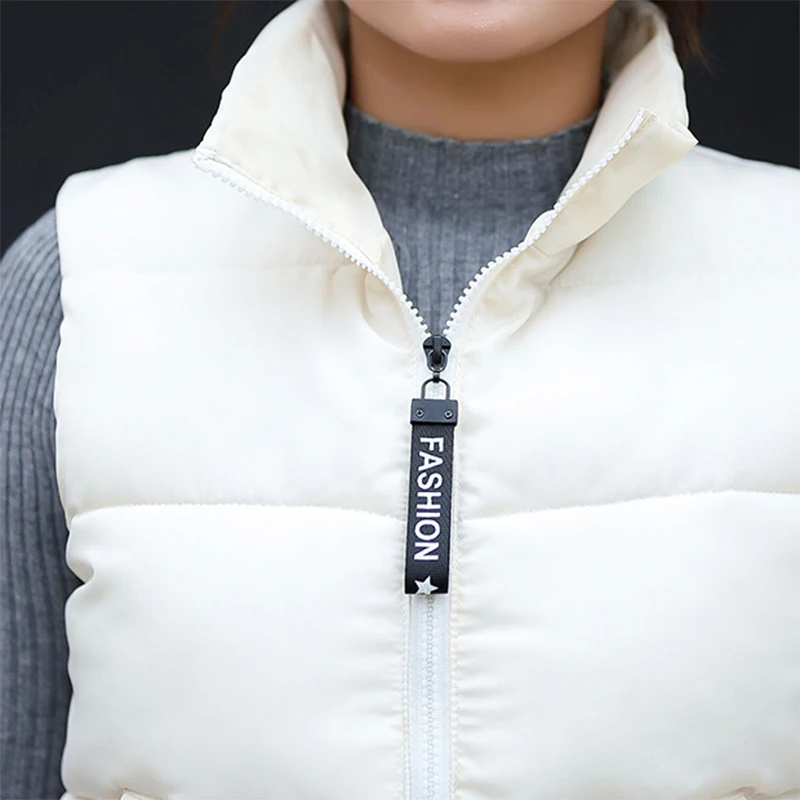 

2018 Autumn Winter New Down Cotton Waistcoat Korean Fashion Wild Slimming Collar Short Cotton Vest Waistcoat Female abrigo mujer
