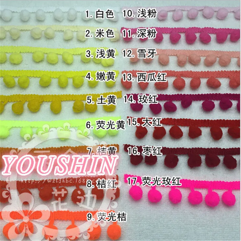 18 Размеры 34 Цвета 1 см мяч кружево с помпонами отделка прямые шерстяными детские