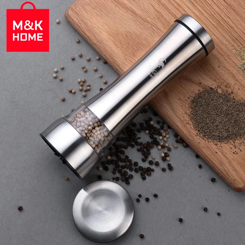 M&ampK HOME Kitchen Supplies BBQ Stainless Steel Pepper Grinder Manual Black Mill Bottle Flavor | Дом и сад