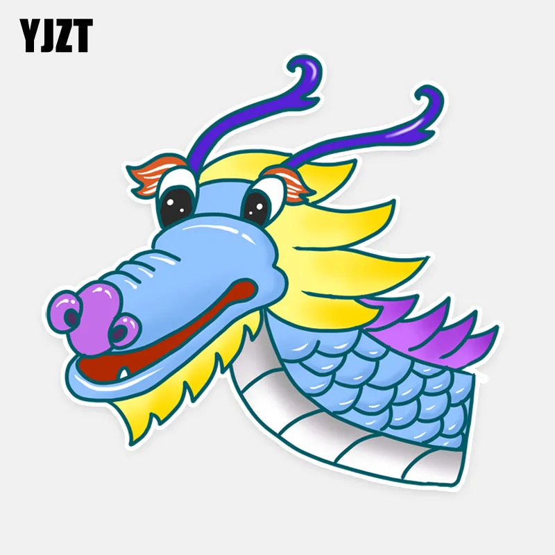 

YJZT 16CM*15.2CM Blue Dragon Head PVC Car Sticker Decal Graphical 5-1057