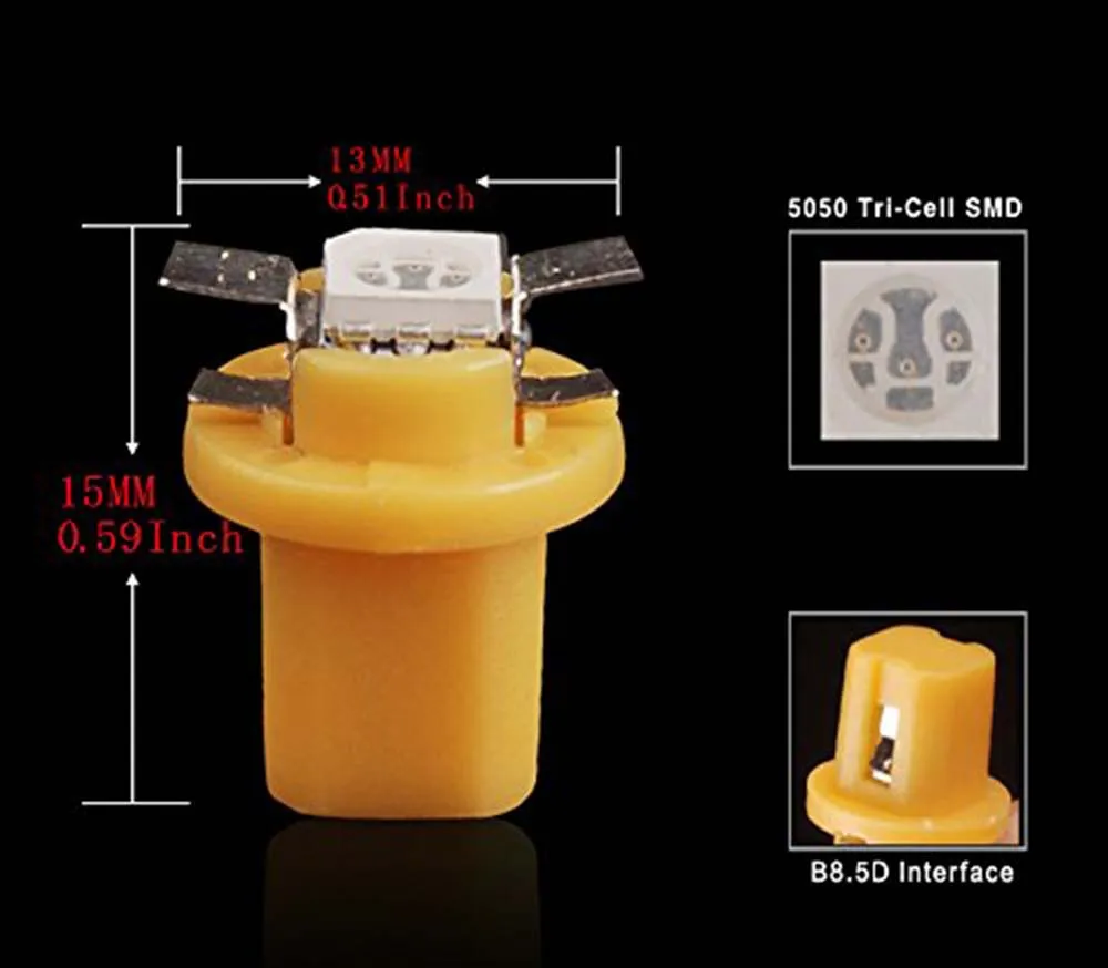 100 шт. B8.5d 5050 1smd светодиоды для приборной панели автомобиля индикатор инструмент