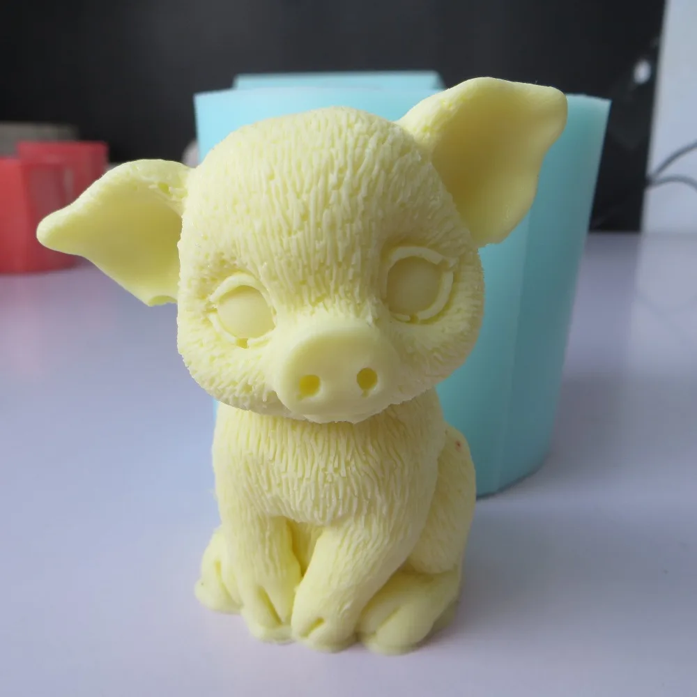 Силиконовая 3D форма в виде Свинки для мыла животных мастики украшение торта