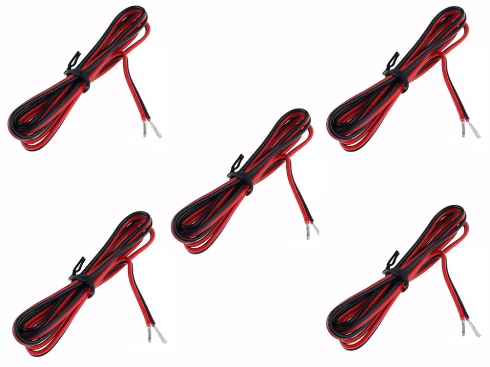 5M 2 контактный 18 20 22 AWG Электрический красные черные провод кабель