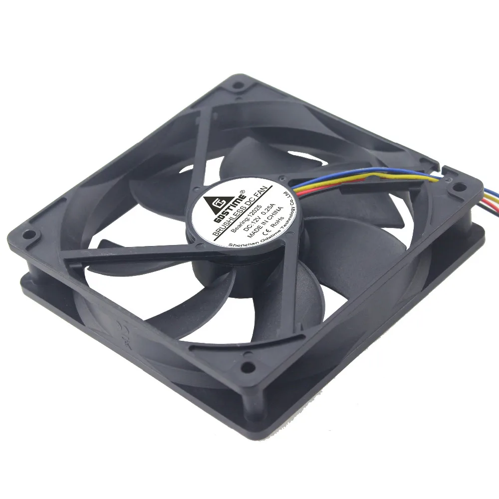 Gdstime 10 шт. 120 мм x 25 4Pin PWM FG 4 провода DC 12 В подшипник жидкости 12025 тихий кулер см CPU