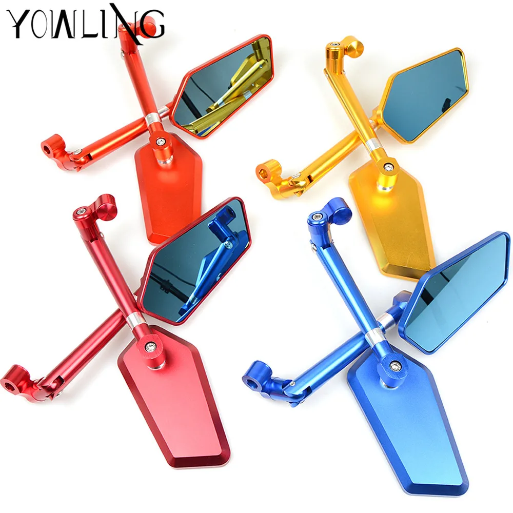 

Universal Motorcycle Scooter Mirror Rectangle Aluminum Side Rear View Mirrors For KAWASAKI Z800 Z750 ER-6N 2013 2014 2015 2016