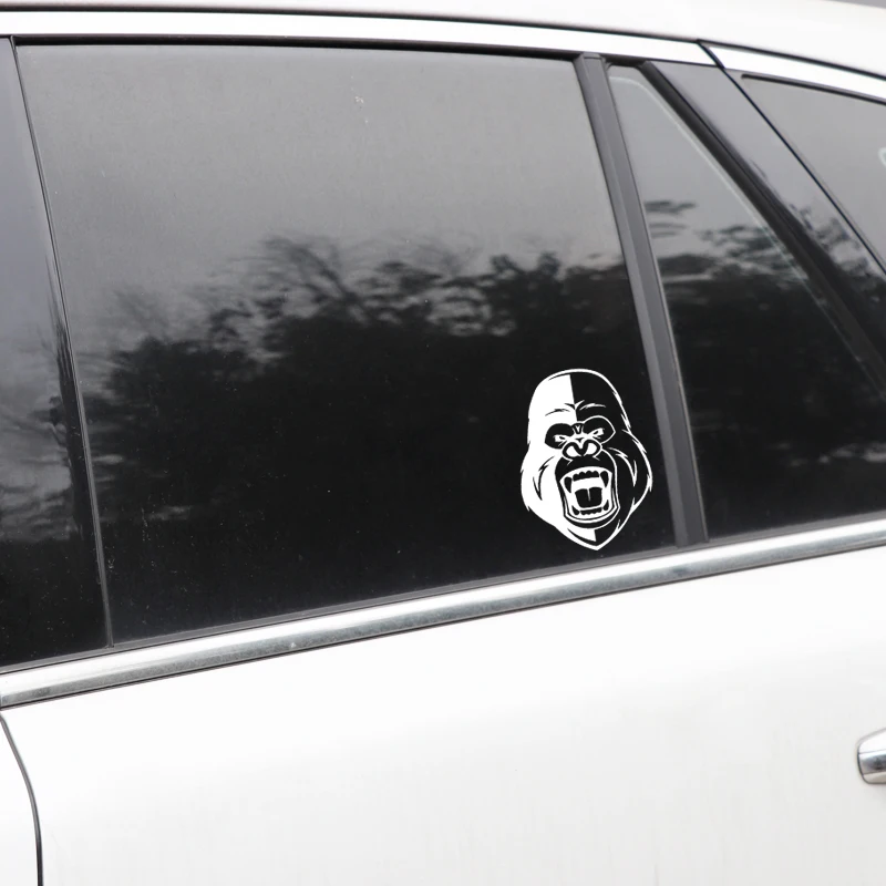 

YJZT 12.4CM*17.3CM A Roaring Orangutan Originality Face Pattern Vinyl Decal Decor Car Door Car Sticker Black/Silver C4-1830