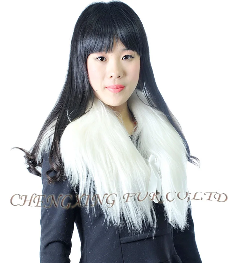 Женская белая мода 2015 новый дизайн воротник из натурального козьего меха |