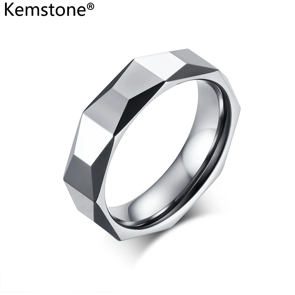 Kemstone простой серебряный цвет 5 мм Карбид вольфрама многосекционные | Кольца -32959150827