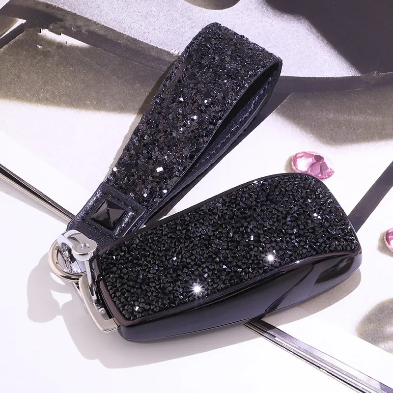 Роскошный блестящий женский чехол для автомобильного ключа со стразами Mercedes Benz E