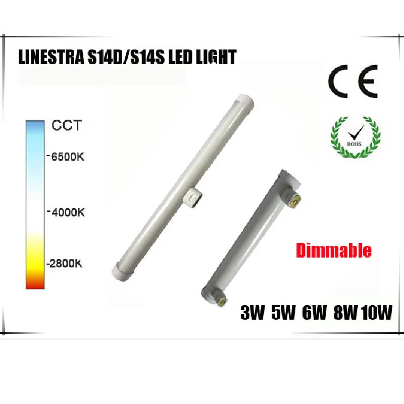 5 шт./лот 3 Вт 6 10 15 300 мм 500 1000 Светодиодные linestra лампа для кухни S14D S14S светодиодные