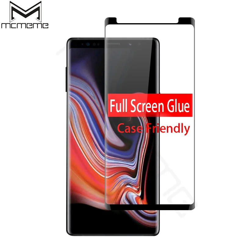 Полностью клеящееся закаленное стекло премиум класса для Samsung Galaxy Note 9 8 защита