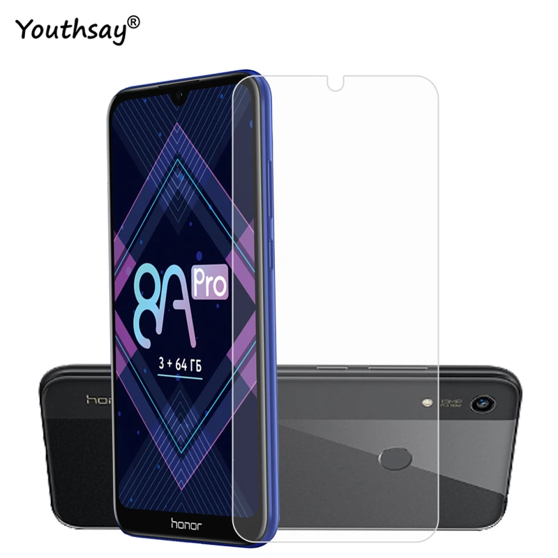 Protector de pantalla de vidrio templado 9H para Huawei Honor 8A Pro, pel&iacute;cula de vidrio para Honor 8A Pro, 2 uds.-0