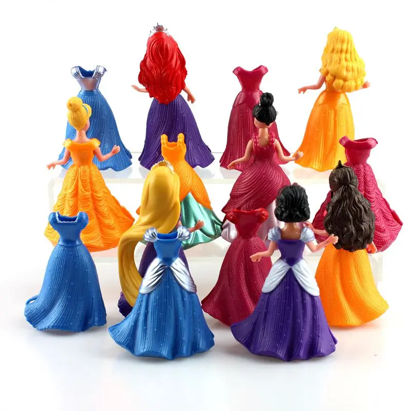 Игрушки Disney 14 шт./лот мультяшное аниме принцесса Белоснежка Русалка Набор