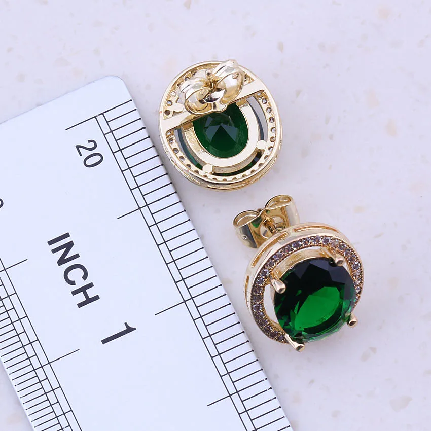 Vesplendent зеленый искусственный изумруд кубический циркон золотой цвет модные
