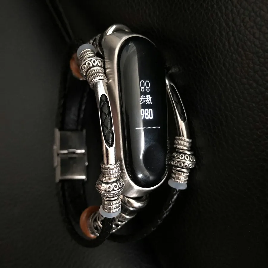 Для mi Band 3 кожаный ремешок для Xiaomi mi Band 3 металлический чехол ремешок на запястье браслет для mi Band 3 Аксессуары
