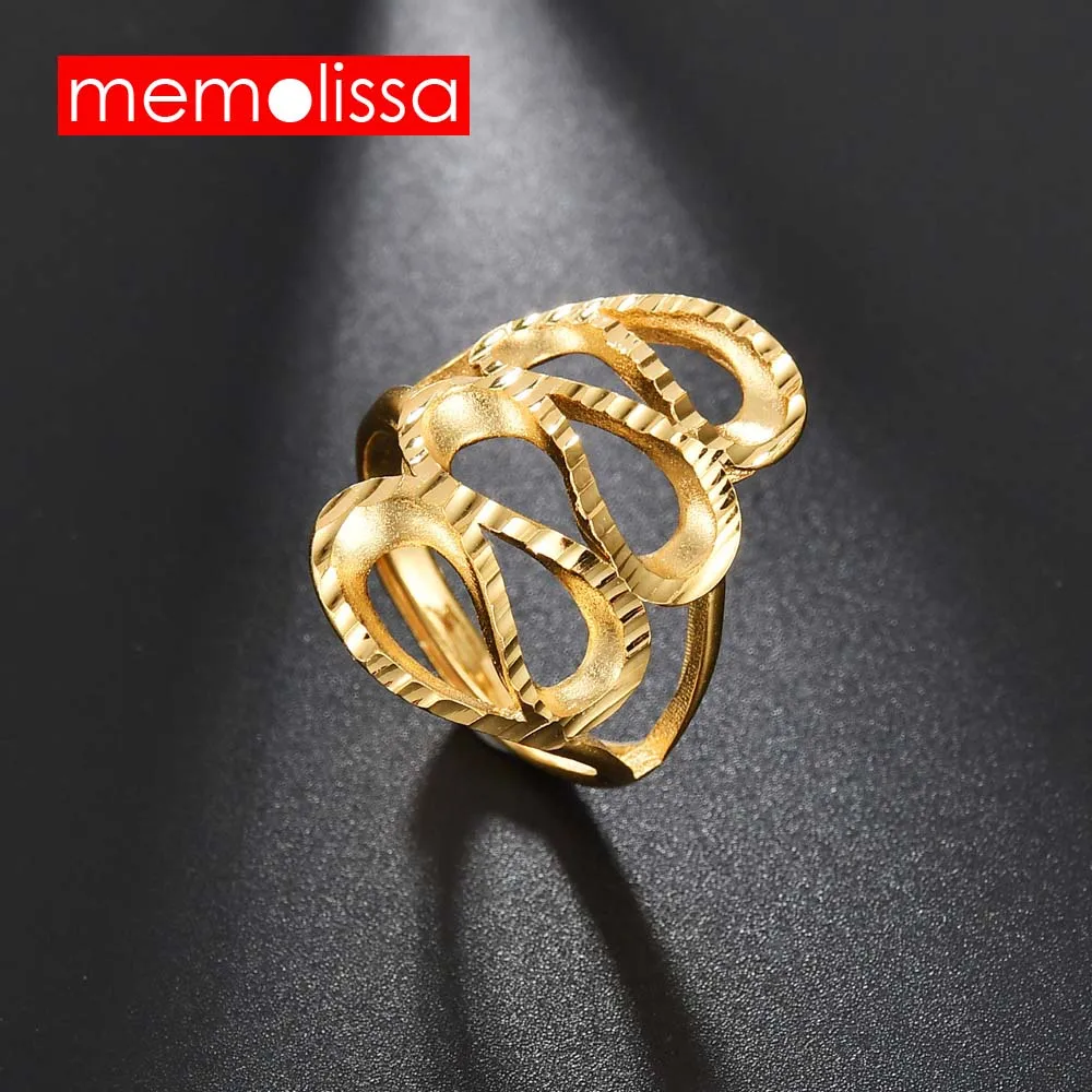 MeMolissa Ethiopian Geometric Ring Gold Color for Women Men Simple Rings African/Arabian/Asian/Middle East Jewelry Wedding Gift | Украшения