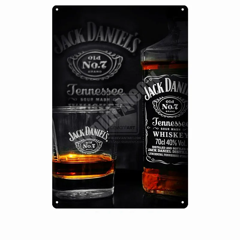 E Jack Wine Whiskey винтажная металлическая жестяная вывеска для паба, бара, казино, домашний декор, пивная рекламная тарелка, постер, Настенная художественная наклейка N277 - Цвет: E