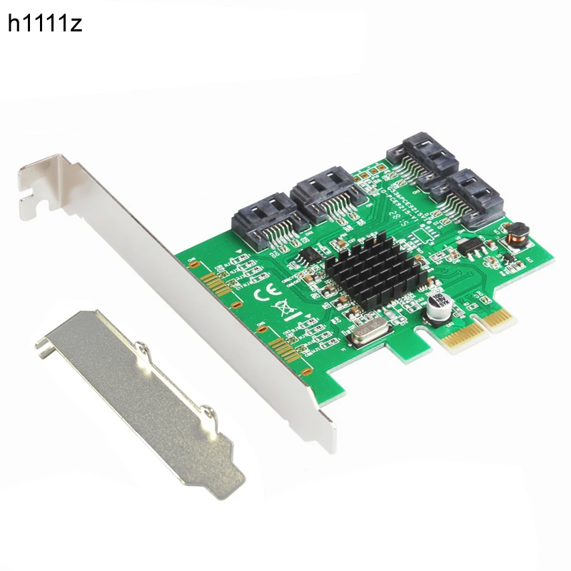 Плата контроллера SATA PCI e 4 порта 6G III 3 0 карта Marvell 88SE9215 Non Raid PCIE 2 0x1 Расширительная