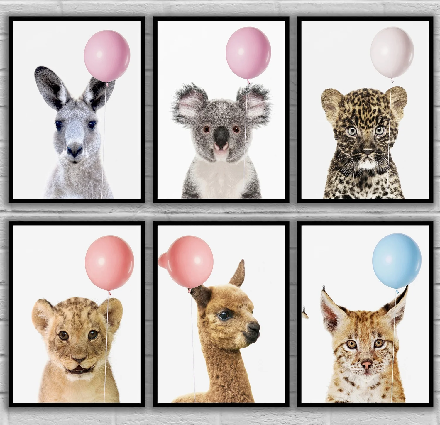 

Жевательная резинка Серия животных Детская комната кенгуру коала медведь Леопард льва лама постеры холст искусство живопись Настенная жив...