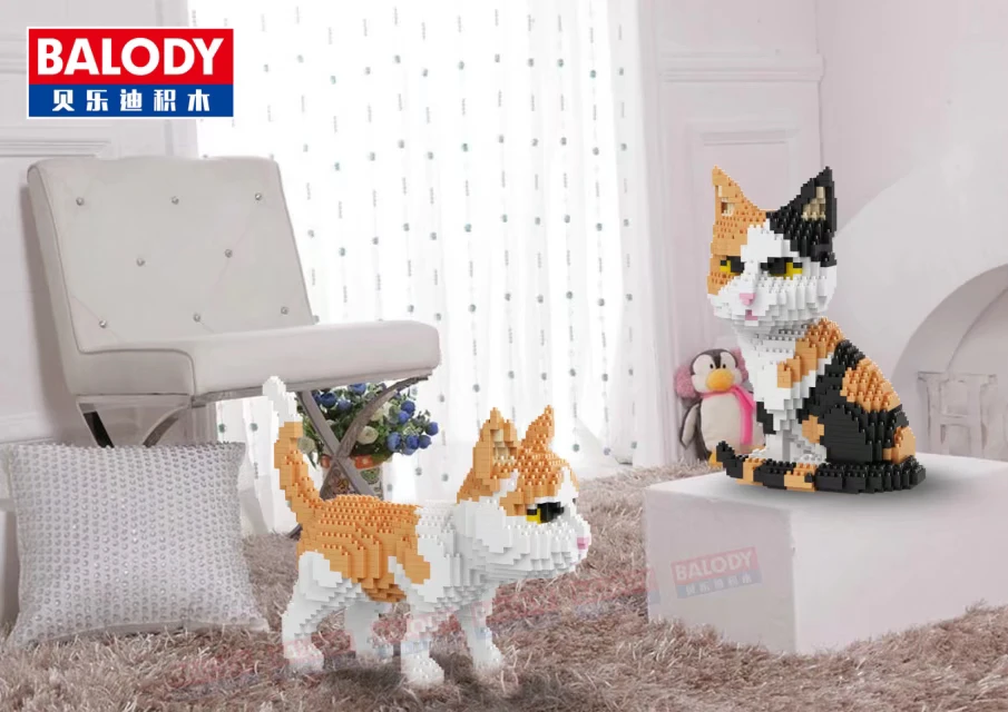 Balody Diamond Конструкторы мультфильм здания игрушечные лошадки Cat сборки для детей