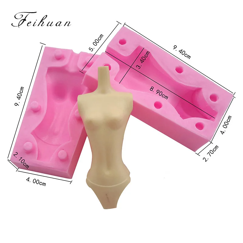 Feihuan 1 шт. Hunman тела модель формы силиконовые 3D Для мужчин женщин Помады украшения