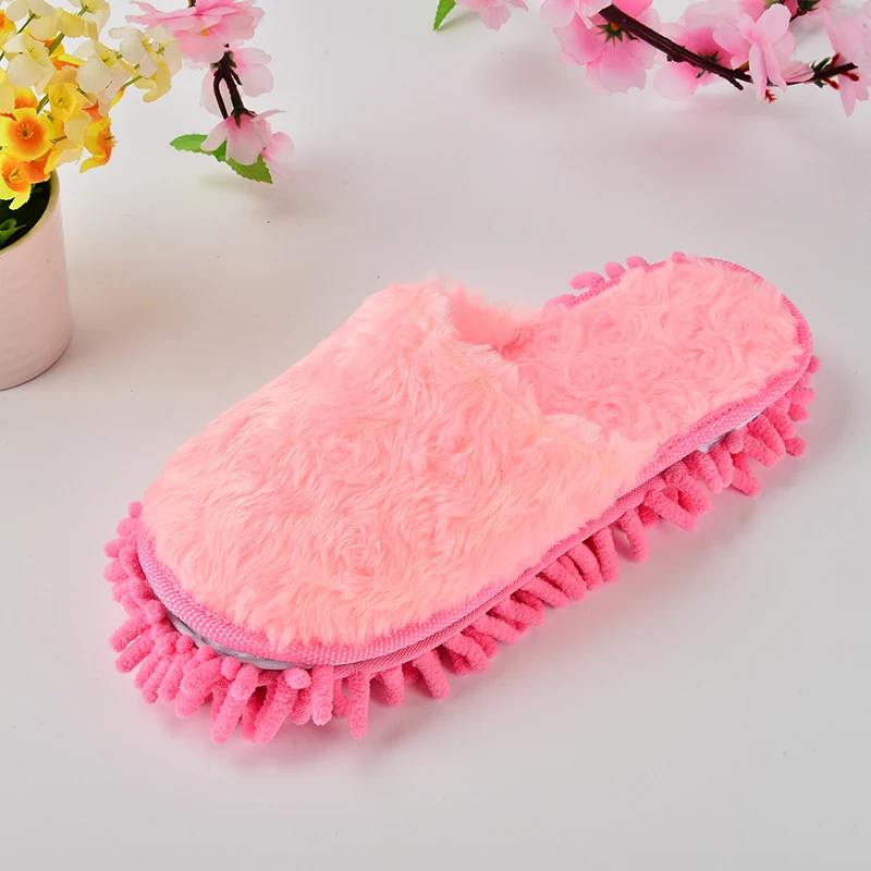 Милые розовые домашние тапочки без застежки с открытым носком для уборки вашего