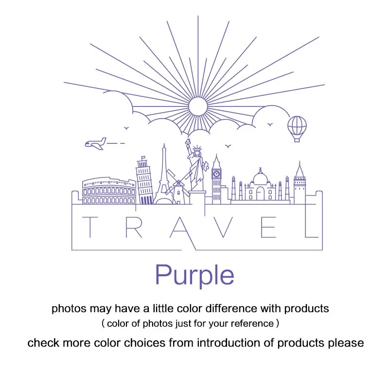 purple Художественный дизайн, украшение для дома, наклейка на стену для путешествий, съемный домашний декор, креативные красивые наклейки - Цвет: purple