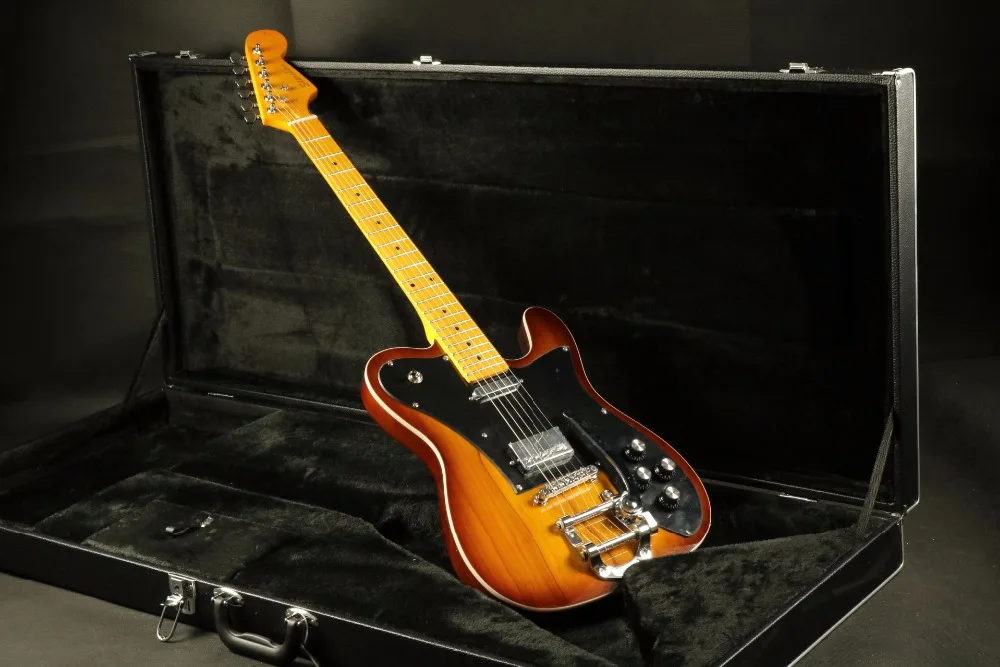 Светильник коричневый bigsby мост tele Электрогитара sh звукосниматели Топ привязки tele гитары