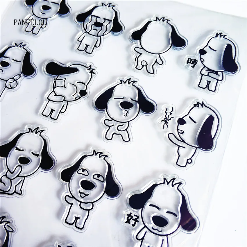 PANFELOU Cute dog look Transparent Silicone Rubber Clear Stamps cartoon for Scrapbooking/DIY Christmas wedding album | Дом и сад