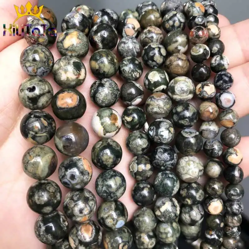 Натуральный зеленый старый KAMBABA Jades Бусины круглые каменные бусины для