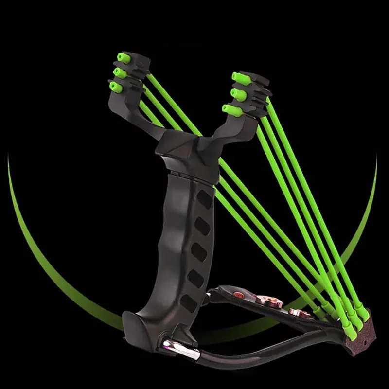 Черный Рогатка Sling Shot из алюминиевого сплава лук катапульты игры Охота