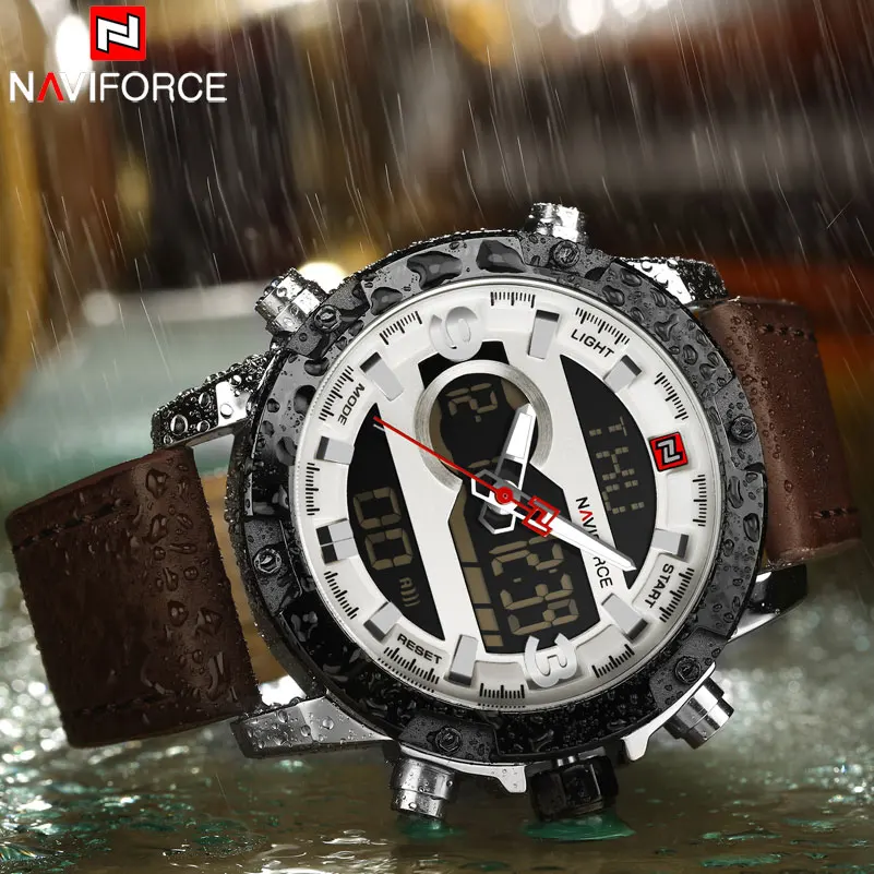 NAVIFORCE брендовые военные спортивные часы для мужчин 30 м водонепроницаемые