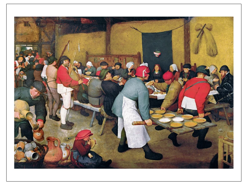 

posters wall art canvas painting print Imagich Top 100 prints Peasant Wedding Bauernhochzeit 1568 By Pieter Bruegel the Elder