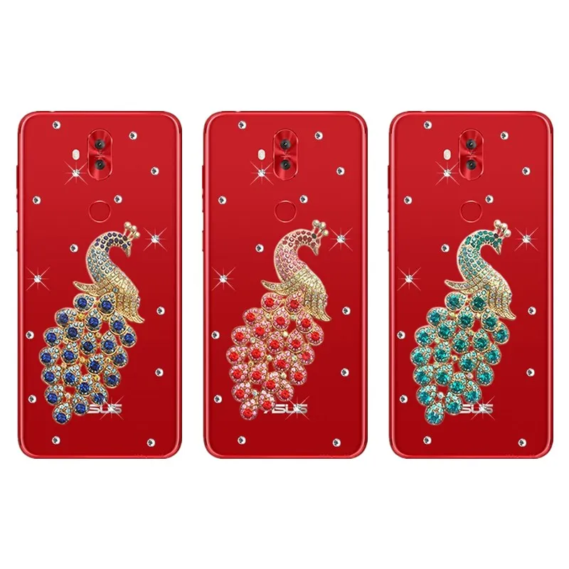 Bling Павлин ошейник украшенный фальшивыми алмазами чехол для телефона Asus Zenfone 4 Max