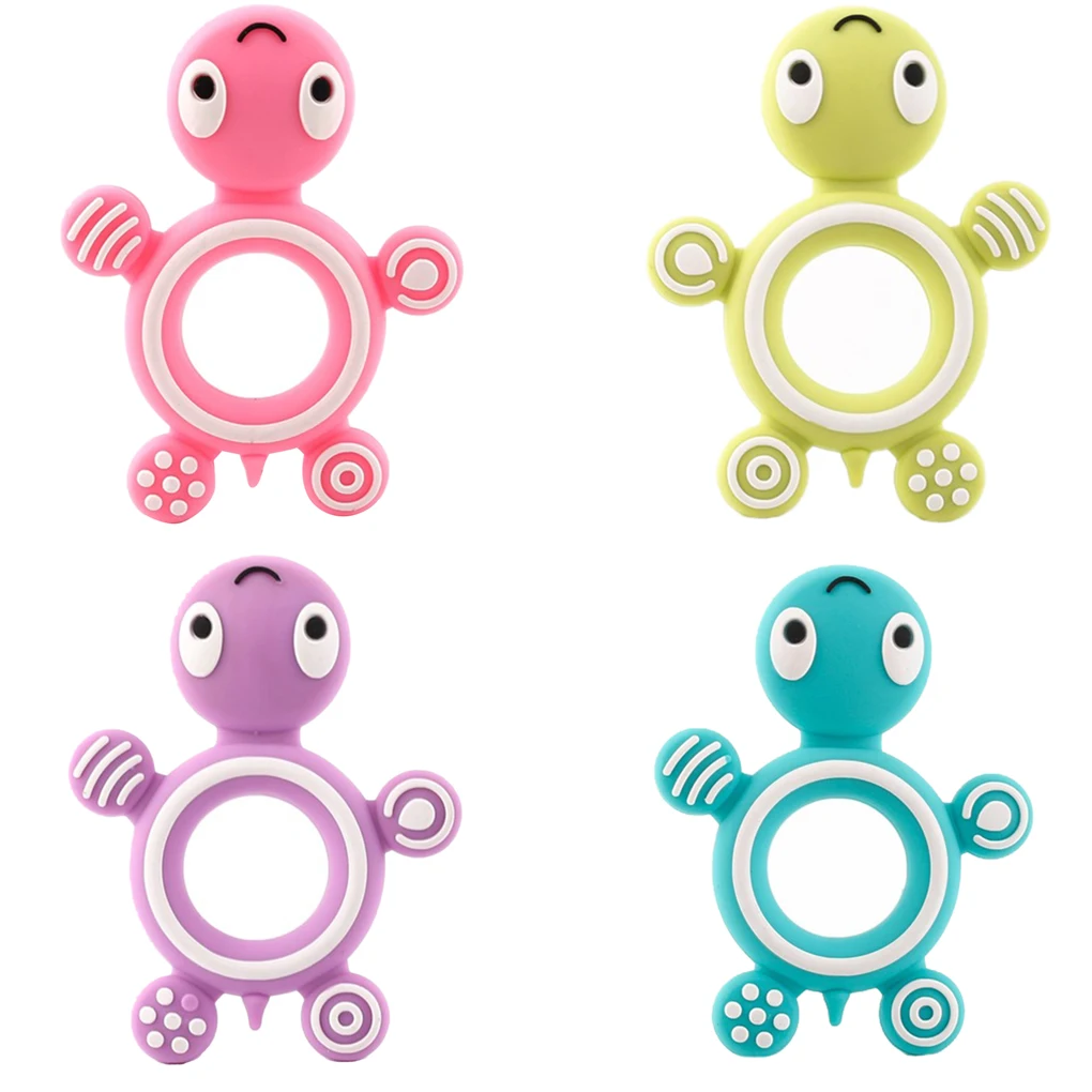 

Silicone Baby Teethers Biting Toys Turtle Food Grade Tortoise Silicone Molar Rod Toddler Nurse Gift