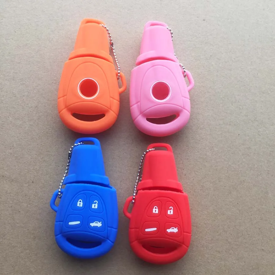 9 цветов Новый 4 кнопки силиконовый чехол для ключей от машины SAAB 9-3 9-5 93 95 пустой