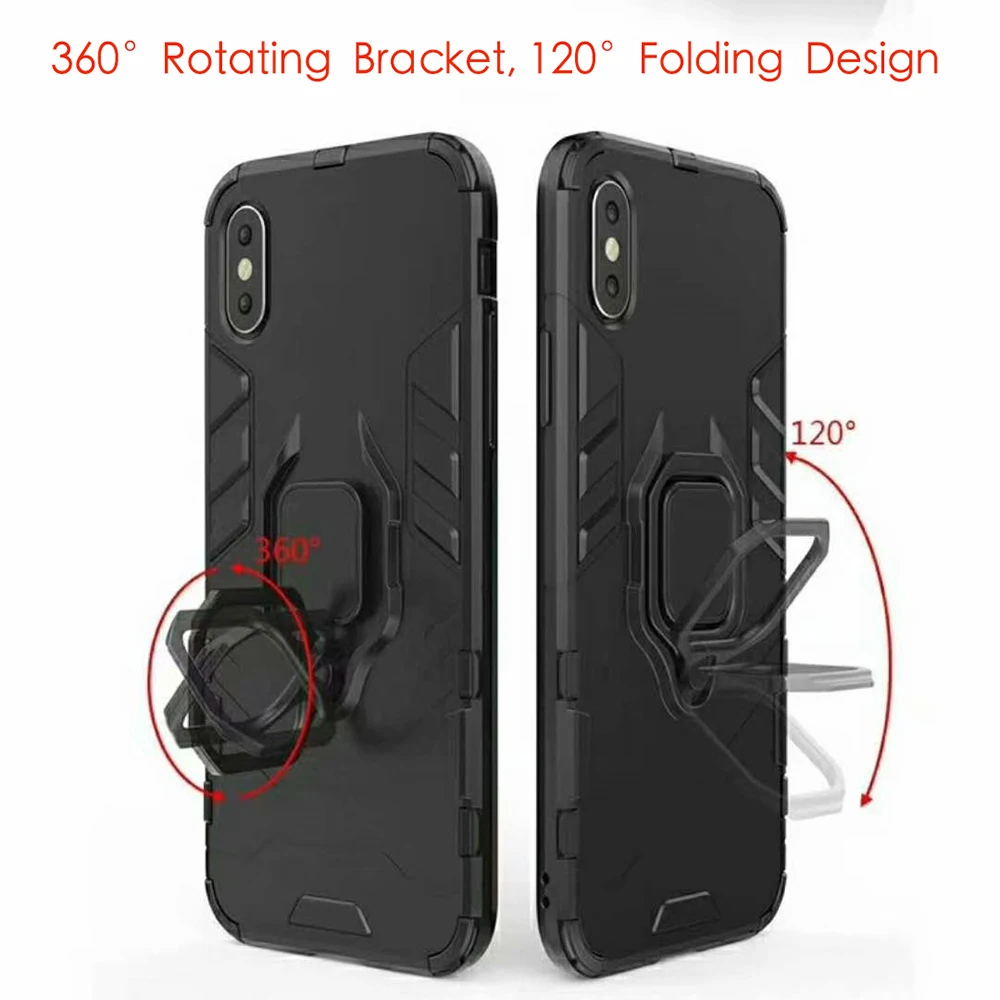 Для iPhone 11 Pro X XS Max XR 8 7 6S Plus Huawei P30 Samsung S10 + подставка с кольцом на палец ТПУ