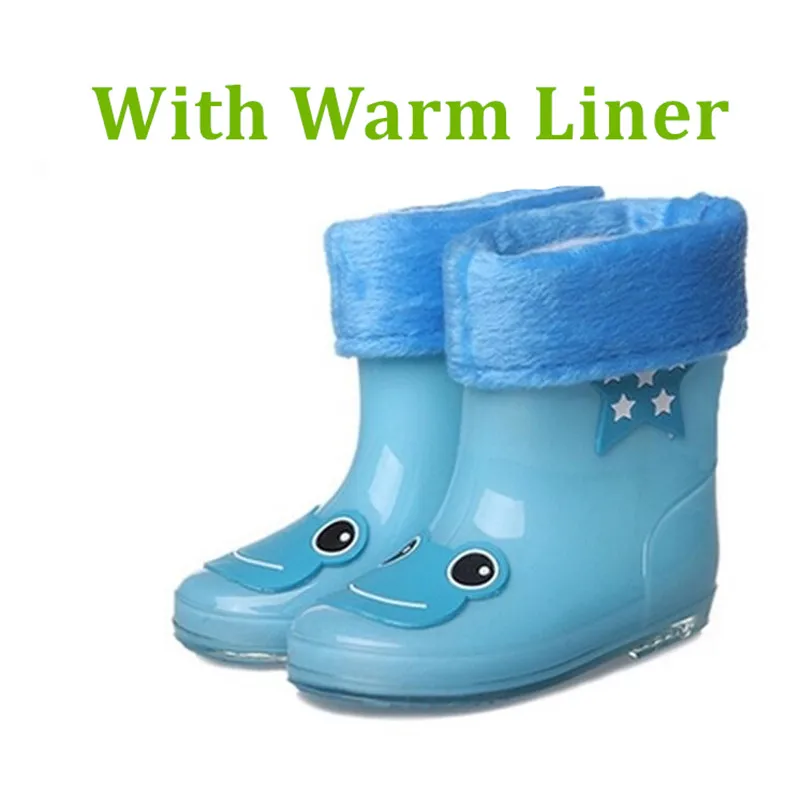 Детские резиновые сапоги Koovan новинка 2017 теплые дождевые для мальчиков и девочек