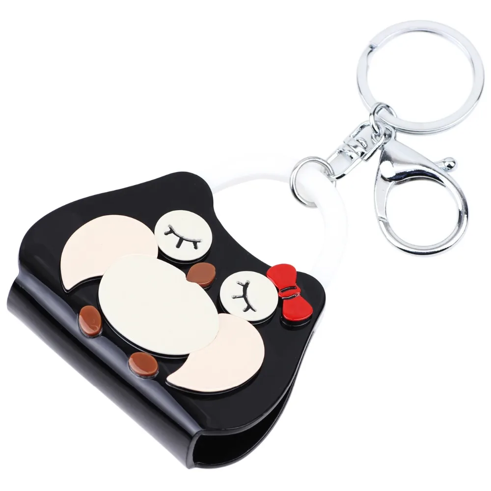WEVENI Owl Pattern Bag Shape Key Chain Ring For Women Handbag Charm Trendy Acrylic Jewelry Unique Keychain Wholesale | Украшения и