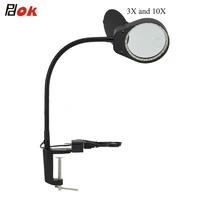 3x10x magnifying glass light 5w clamp magnifier 3x10x large lens magnifying reading light for reading clip on lamp wholesales