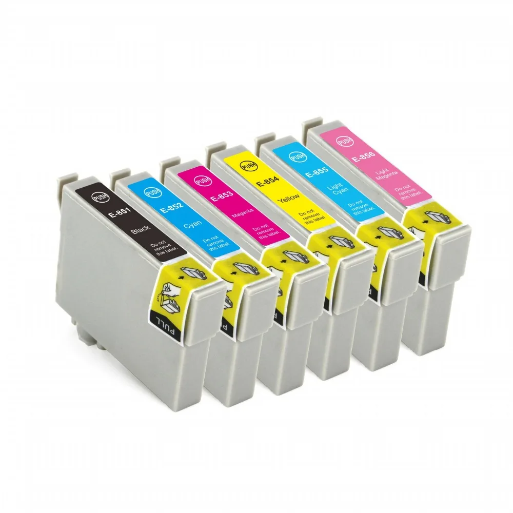 Картридж чернильный T0851 T0852 T0853 T0854 T0855 T0856 для принтера Epson Stylus Photo 1390 R330 с чипом 6 шт.