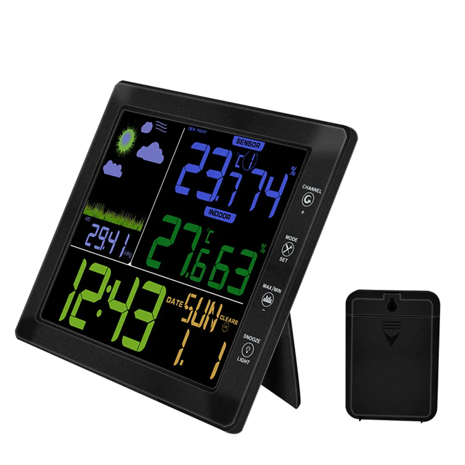 TS 8210 Многофункциональные Беспроводные часы с цветным экраном для использования